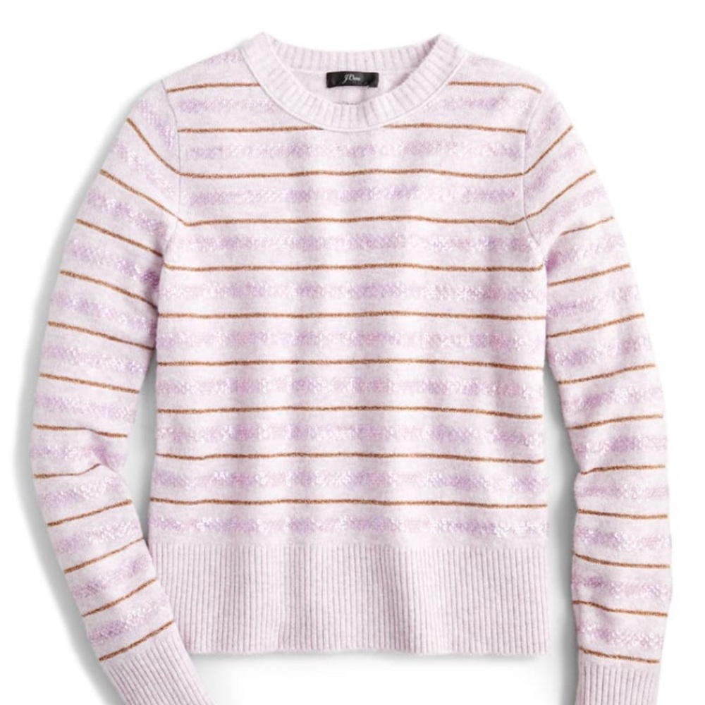 Lilac striped sequin sweater